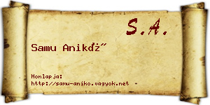 Samu Anikó névjegykártya